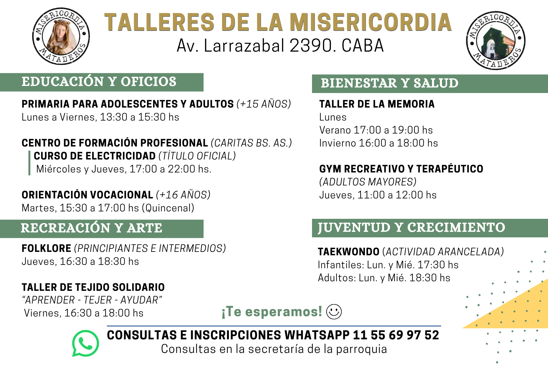 Talleres de la Misericordia - Av. Larrazabal 2390. MATADEROS
